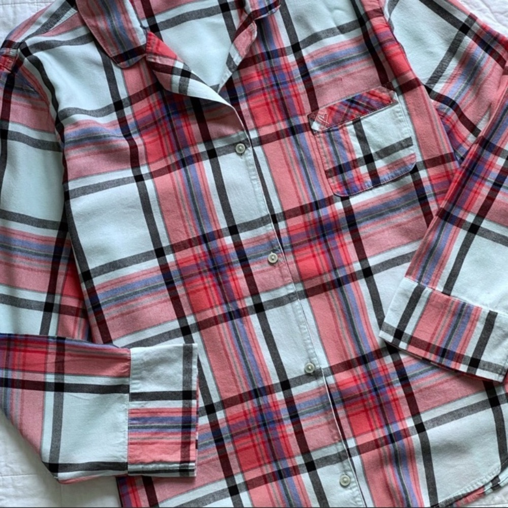 Victoria's Secret Flannel PJ Set Plaid Mint Tartan 9A. - Picture 5 of 8